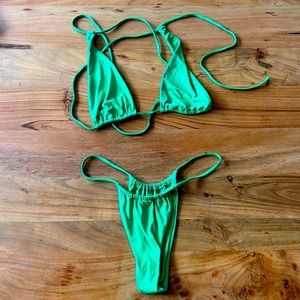 9.0 swim green triangle bikini